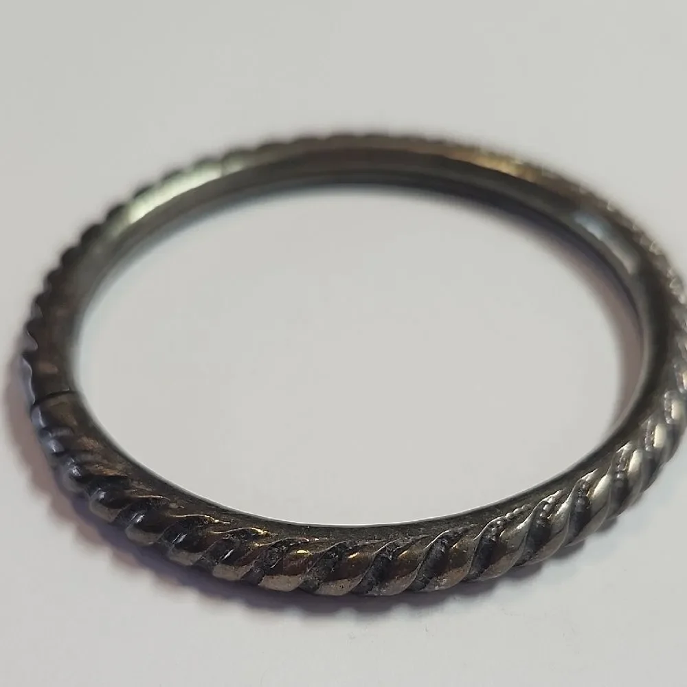Sterling Silver Twisted Bangle Bracelet 925